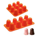 Halloween Ghost Silicone Mold Set - Orange Ghosts for Candy and Baking