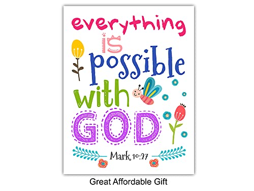 Religious Wall Art - Bible Verse Scripture Print - Christian Decor for Women - 8x10 Unframed