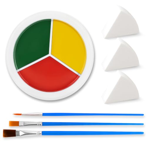 Face & Body Paint Kit 3 Colors with Sponges & Brushes - Set 06