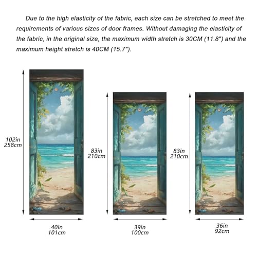 Beach Summer Door Cover - Stretch Fabric Porch Decoration 35x79 in (Variation of THIS listing)