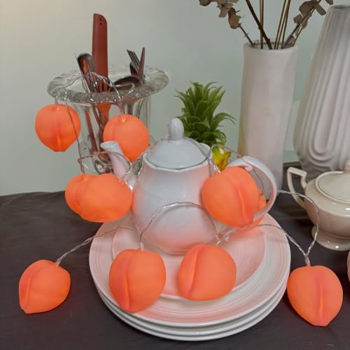 Peach String Lights 1.65M Battery Powered Pink Fairy Lights for Home & Party Decor - Peach-A