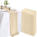 Beige Cheesecloth Table Runner 23x120 Inches - 12 Pack, Boho Rustic Decor