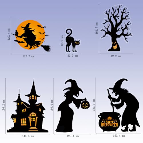 Halloween Window Clings - Reusable Indoor Decor with Ghost, Skeleton & Bats, 8 Sheets