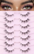 EVENTILL Cat Eye 15MM Wispy False Eyelashes - Natural 3D Volume, Thin Band, Reusable
