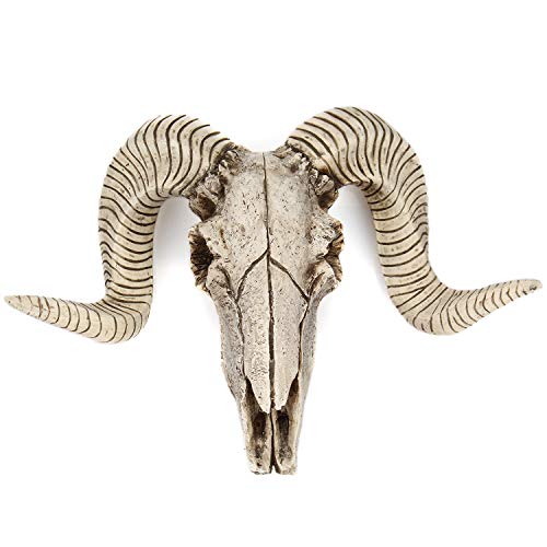 Romeeton Sheep Skull Wall Hanging Decor - Unique Metal & Resin Wall Art for Home & Bar - Variation A