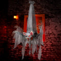 Halloween Animatronics 36in Reaper Bat - Spooky Hanging Animal Prop with Light Up Eyes & Sound