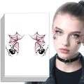 Halloween Temporary Tattoo Stickers - Spider Web Vampire Face Design - Pattern-8