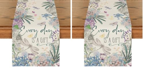 13 x 72 Inch Table Runner Set - Seasonal Summer Home Decor, Pack of 2
