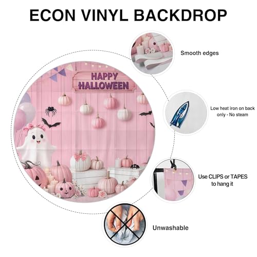 Halloween Party Decorations Set with Backdrop, Masks, Headbands, Cupcake Toppers & Photo Booth Props