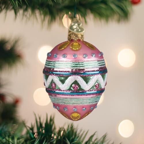 Glass Easter Egg Ornament - Handcrafted Holiday Decoration for Christmas Tree