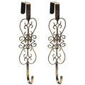 Antique Gold 15-Inch Overdoor Wreath Hanger 2 Pack - Metal Holiday & Home Decor