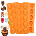 Halloween Skull Chocolate Molds - 3 Pack, 30 Cavities, Food-Grade Silicone, Skull Variation