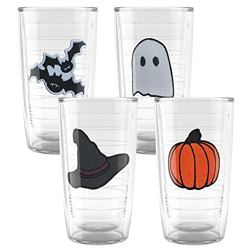 Clear 16oz Insulated Halloween Tumblers Set of 4 - Keeps Drinks Cold & Hot