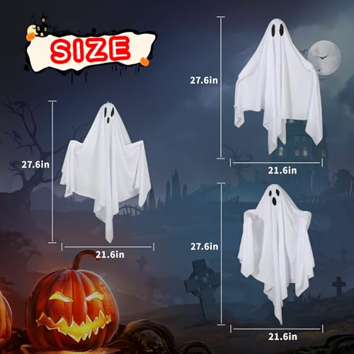 Halloween Hanging Ghost Decorations - 6 Pack, 27.6 Inch Outdoor Spooky Yard Decor