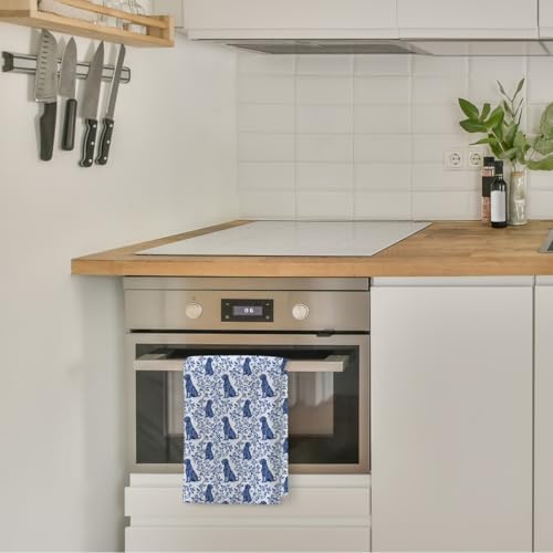 Black Labrador Kitchen Towels - Decorative Hand Towels for Kitchen & Bathroom - 16x24 Inch