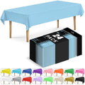 24 Pack Light Blue Plastic Rectangular Tablecloths 54x108 in - DecorRack