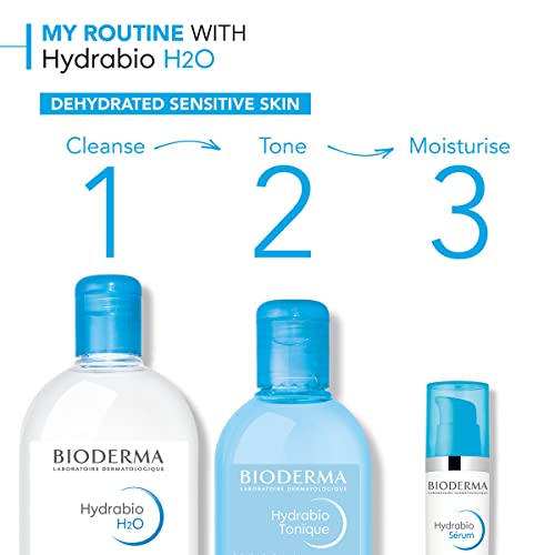 Bioderma Hydrabio DUO H2O Micellar Water Cleansing and Make-Up Removing for Dehydrated Sensitive Skin, 33.4 Fl Oz