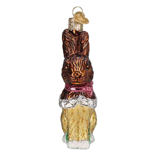 Old World Christmas Glass Chocolate Easter Bunny Ornament - Handcrafted Holiday Decor