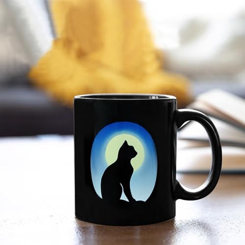 Black Cat Mug - Gothic-Inspired Ceramic Coffee & Tea Cup for Cat Lovers