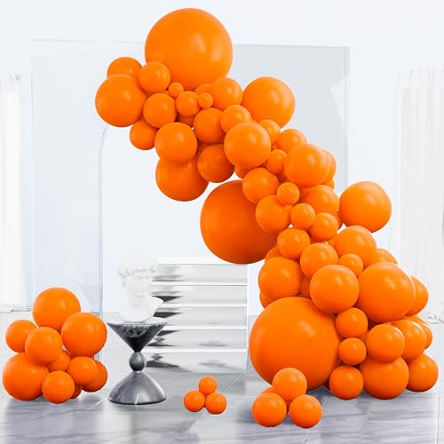 PartyWoo Orange Balloons 123pcs Fall Latex Helium & Air - Orange-y9 Variation