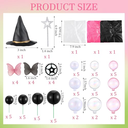 73 Pcs Witch Cake Toppers Set for Halloween Party Decorations