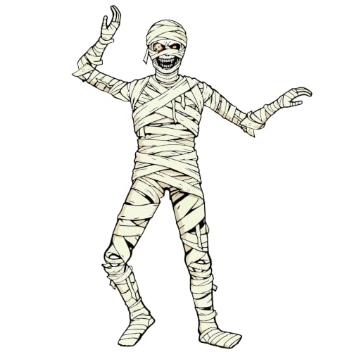 Halloween Mummy Decorations - Jointed Paper Mummy Prop for Spooky Displays - 3.2ft - Variation: Mummy / 1