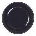 Black Charger Plates Set of 12 - Round Beaded Rim Dinnerware, 13-Inch