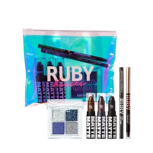 Halloween Makeup Kit with Lipsticks, Glitter Palette, Waterproof Eyeliner & Bag