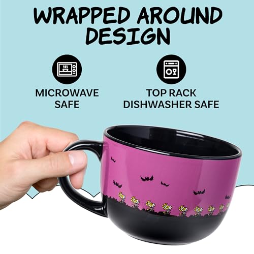 Peanuts Halloween Mummies Ceramic Soup Mug 24oz with Snoopy & Woodstock - Fall & Halloween Gift