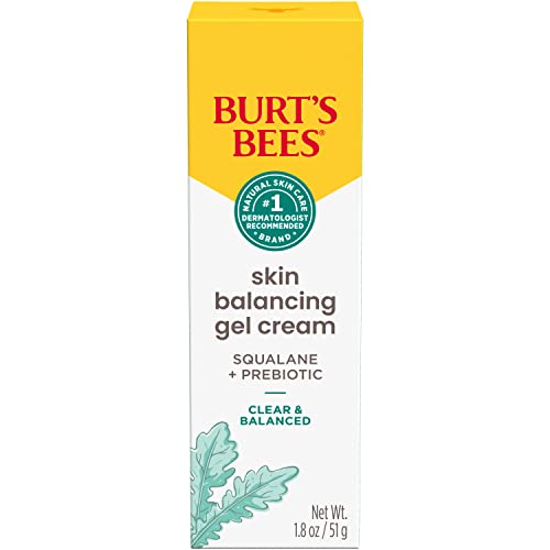 Burt’s Bees Clear and Balanced Skin Balancing Gel Cream With Squalane and Prebiotic, Gel Moisturizer for Breakout-Prone Skin, 1.8 oz. Bottle