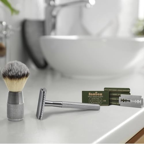 60 Blades Safety Razor Blades for Men & Women - Double Edge Platinum Stainless Steel Refills