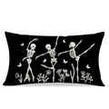 PANDICORN Halloween Dancing Skeleton Throw Pillow Cover 12x20 - Black & White