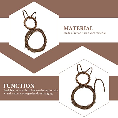Cat Garland Wreath Decoration - Indoor Outdoor Halloween Festive Home Decor