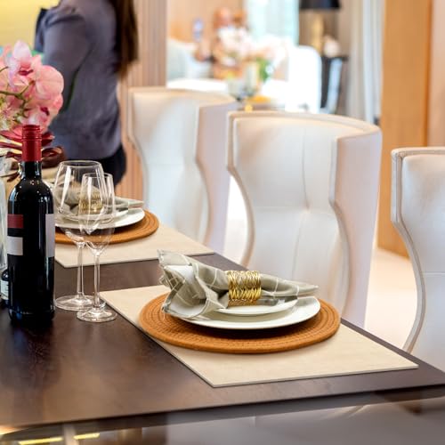 Gold Table Runner & Napkin Ring Set - 19 Piece Dining Accessories