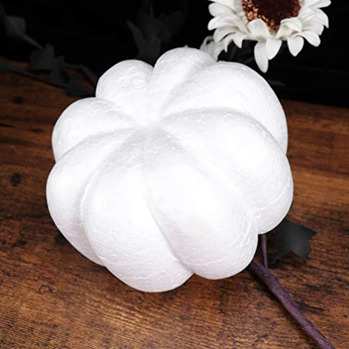 Artificial White Pumpkins for DIY Crafts Halloween Fall Decoration 5.11 Inch - 2 Pack