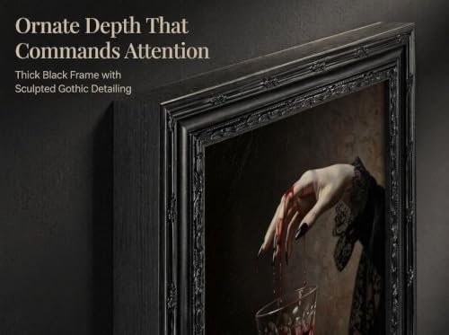 Blood Hand Gothic Wall Art – Victorian Dark Academia Frame, 16x12 Inches
