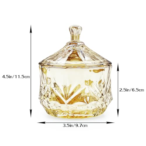 8oz Amber Glass Candy Jar with Lid - Small Decorative Storage Container