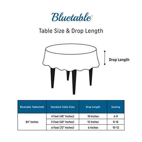 Round Black Disposable Plastic Tablecloths - 84 Inch, 12 Pack, for 4-6 Foot Tables - Variation: 84" / Black