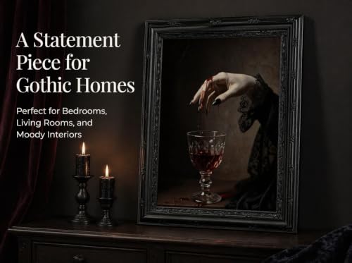 Blood Hand Gothic Wall Art – Victorian Dark Academia Frame, 16x12 Inches