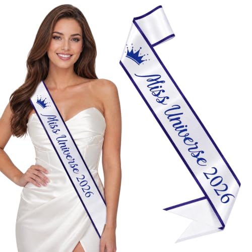 Blue Miss Universe Queen Sash for Halloween & Party - Adjustable Costume Accessory