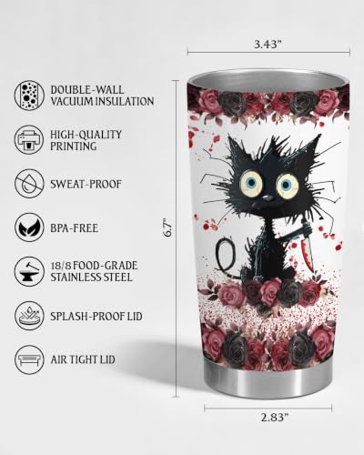 Halloween 4 Funny Cat Trunk Tumbler - Dark Humor 20oz Gift