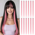 Colored Hair Extensions Light Pink 20 Inch Clip-In Set - 12 Pcs, Safe & Vibrant