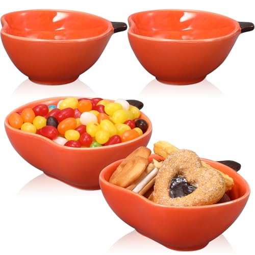 2 Pcs Pumpkin-Shaped Ceramic Ramekins 6oz Oven & Microwave Safe Fall Dessert Dishes - Variation of This Listing
