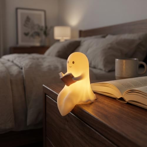Halloween Ghost Figurine Reading Book Vinyl Decoration - Spooky Home Decor