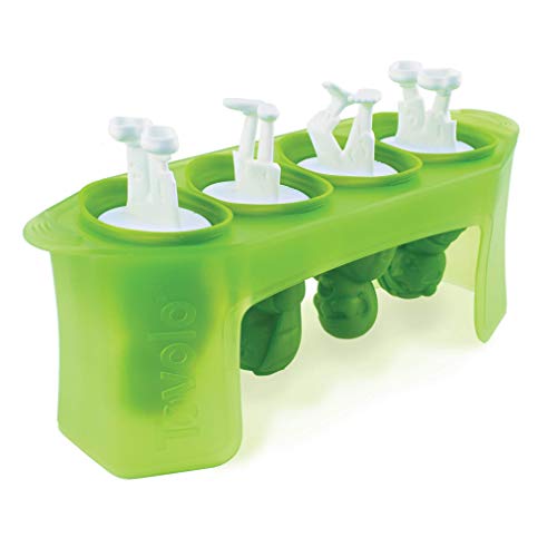 Zombie Ice Pop Mold Set - 4 Silicone Halloween Popsicle Molds with Skeleton Sticks