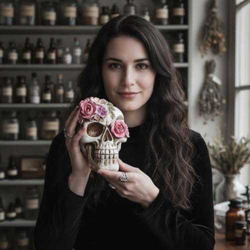Resin Skull Head Decor Statue - Life Size Halloween Home Decoration