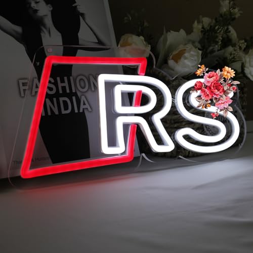 Neon Sign Race Car RS - Red & White LED Wall Decor for Garage & Man Cave