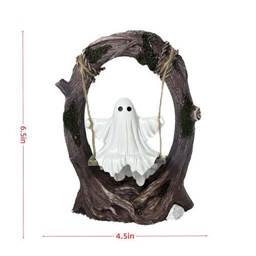 Halloween Ghost Swing Figurine Indoor & Outdoor Decor - Spooky Gothic Halloween Gift