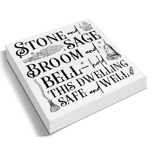 Witchy House Blessing Wooden Sign Home Decor 5x5 Inches