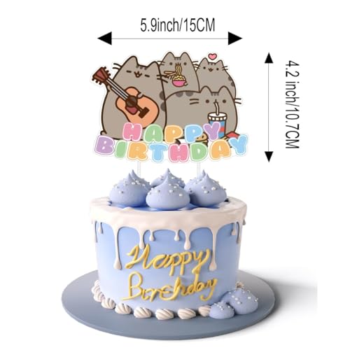 Cat Party Decorations Kit with Banner Balloons Cake Toppers for Birthday & Pet Themed Parties